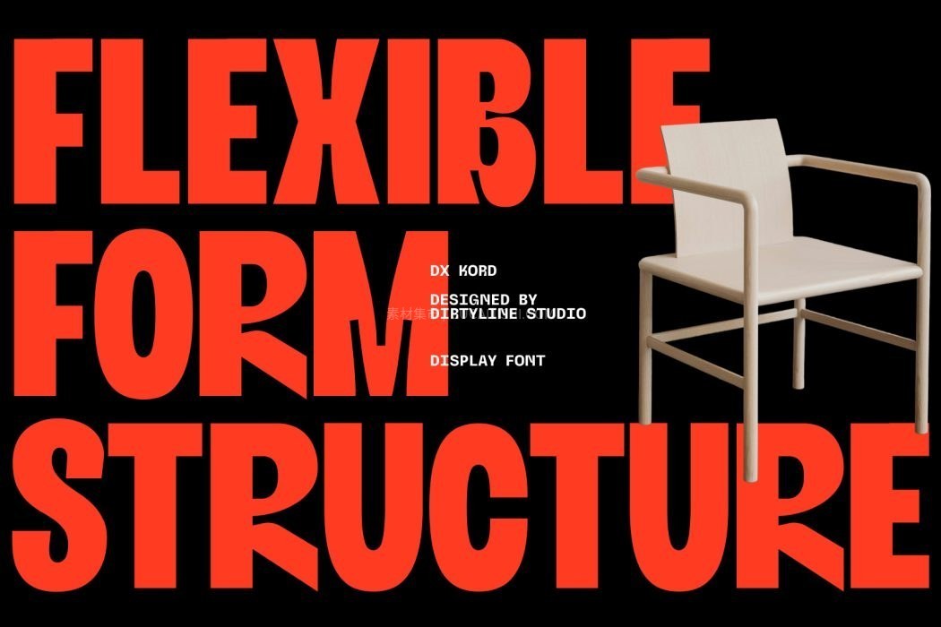 Dx Kord现代无衬线可变展示字体家族